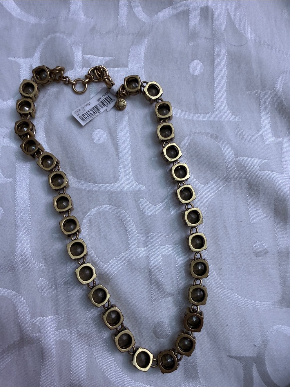 J. Crew Clear Crystal Necklace with Gold-Tone Settings - Picture 2 of 3